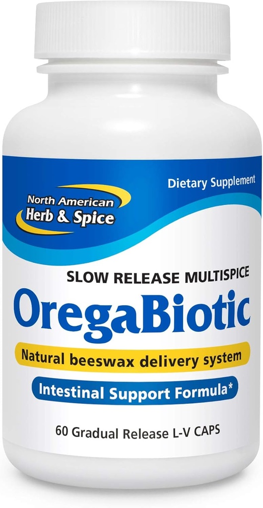 North American Herb & Spice OregaBiotic - 60 Capsules - Immune System & Digestive Support - Hair, Skin & Nail Health - Black Seed Oil, Cumin Oil, Oregano Oil, Sage Oil - Non-GMO - 30 Total Servings