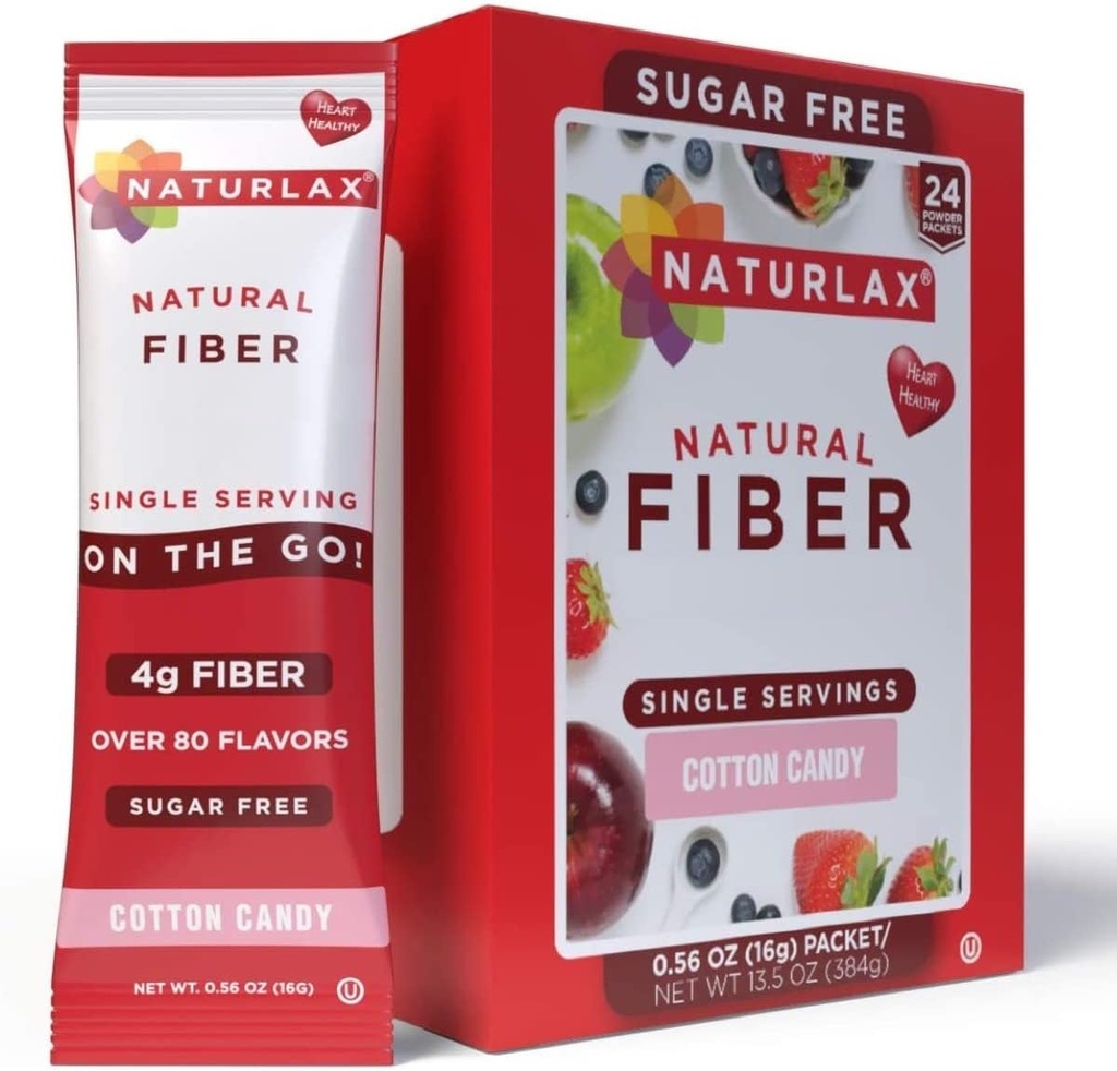 Naturals Sugar-Free Cotton Candy Flavored Psyllium Husk, 24 Fiber Packets