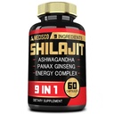 Shilajit Supplement with Ashwagandha Root, Panax Ginseng, L-Arginine, Chaga & More - Shilajit Pure Himalayan Organic - Immune System, Energy Production, Stamina & Comfortable Mood - 60 Capsules