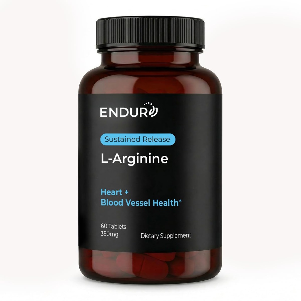 Endurance Products Endur L-Arginine Supplement, Helps Support Healthy Blood Flow & Heart Function, Exercise Performance & Immune Health, Gluten Free, 350mg (60 Tablets)