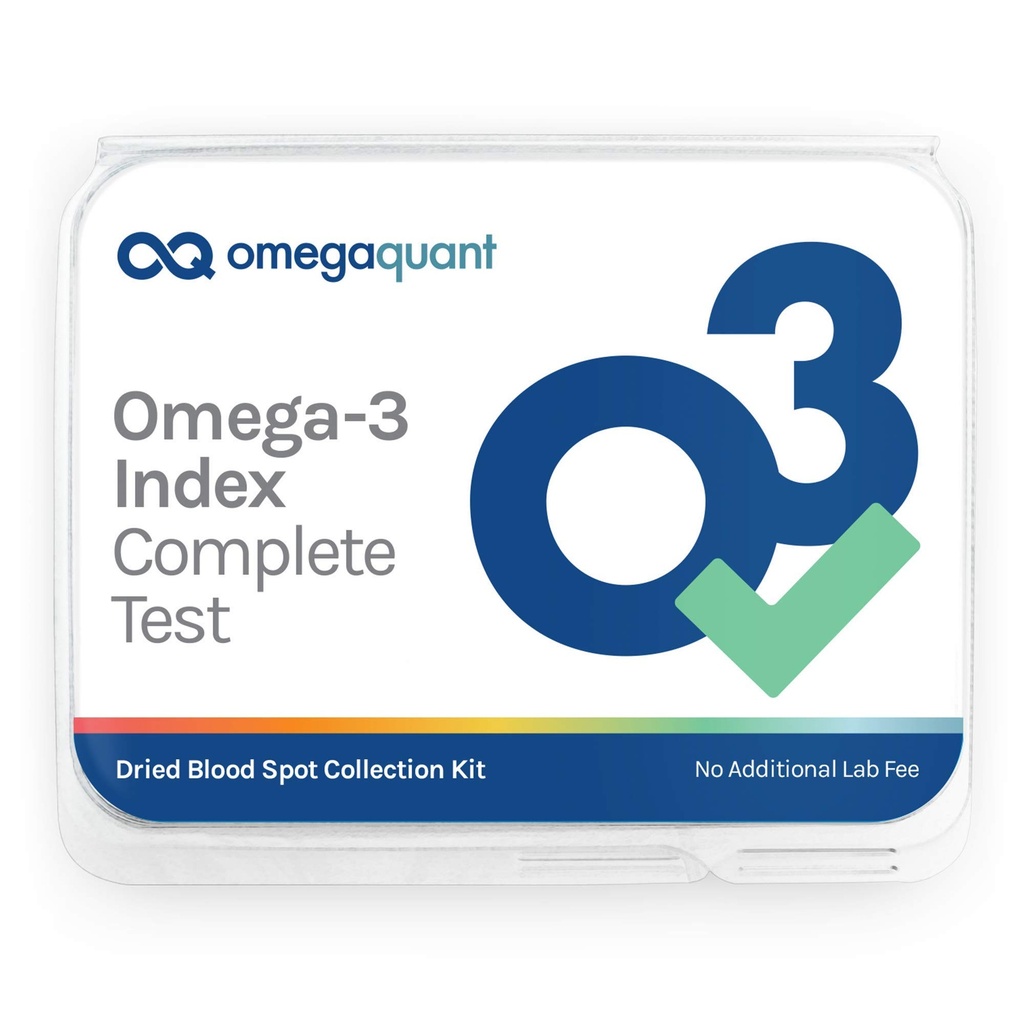 Omega Quant Omega-3 Index Complete - Complete Fatty Acid Profile Blood Test Kit | Includes - Omega-3s, Omega-6s, Saturated Fats, Monounsaturated fats, Trans Fats | 1 Complete Home Kit