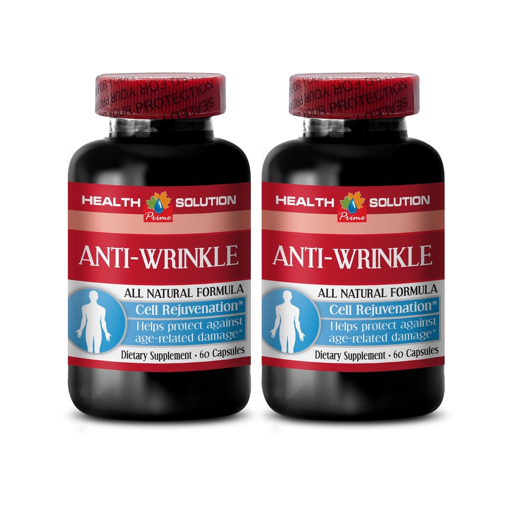 anti wrinkle capsules for face - ANTI-WRINKLE COMPLEX - Skin minerals, Anti-aging supplement, Vitamin E collagen, serum anti wrinkle, alpha lipoic acid, anti wrinkle pills for women, 2 Bot 120 Caps