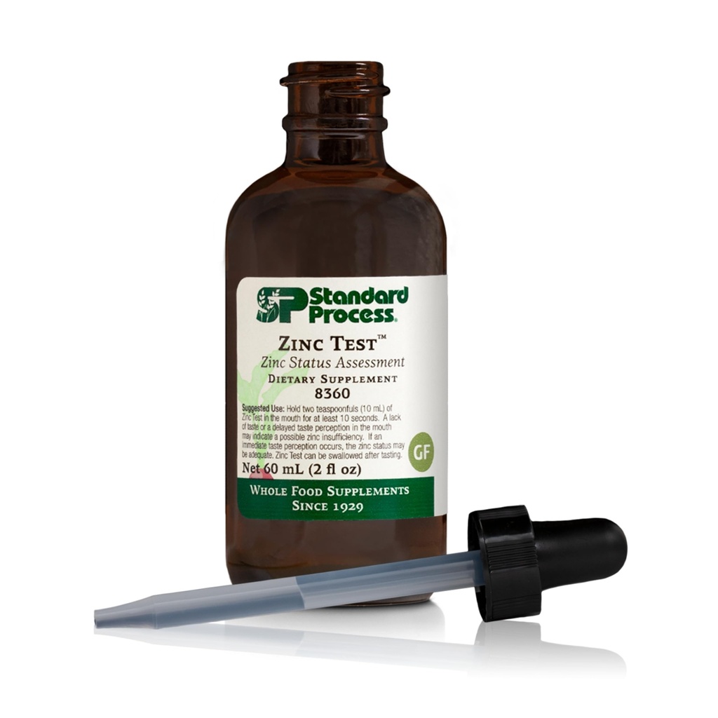 Standard Process Zinc Test - Noninvasive Status Assessment - Excellent Source of Zinc - 2 fl oz