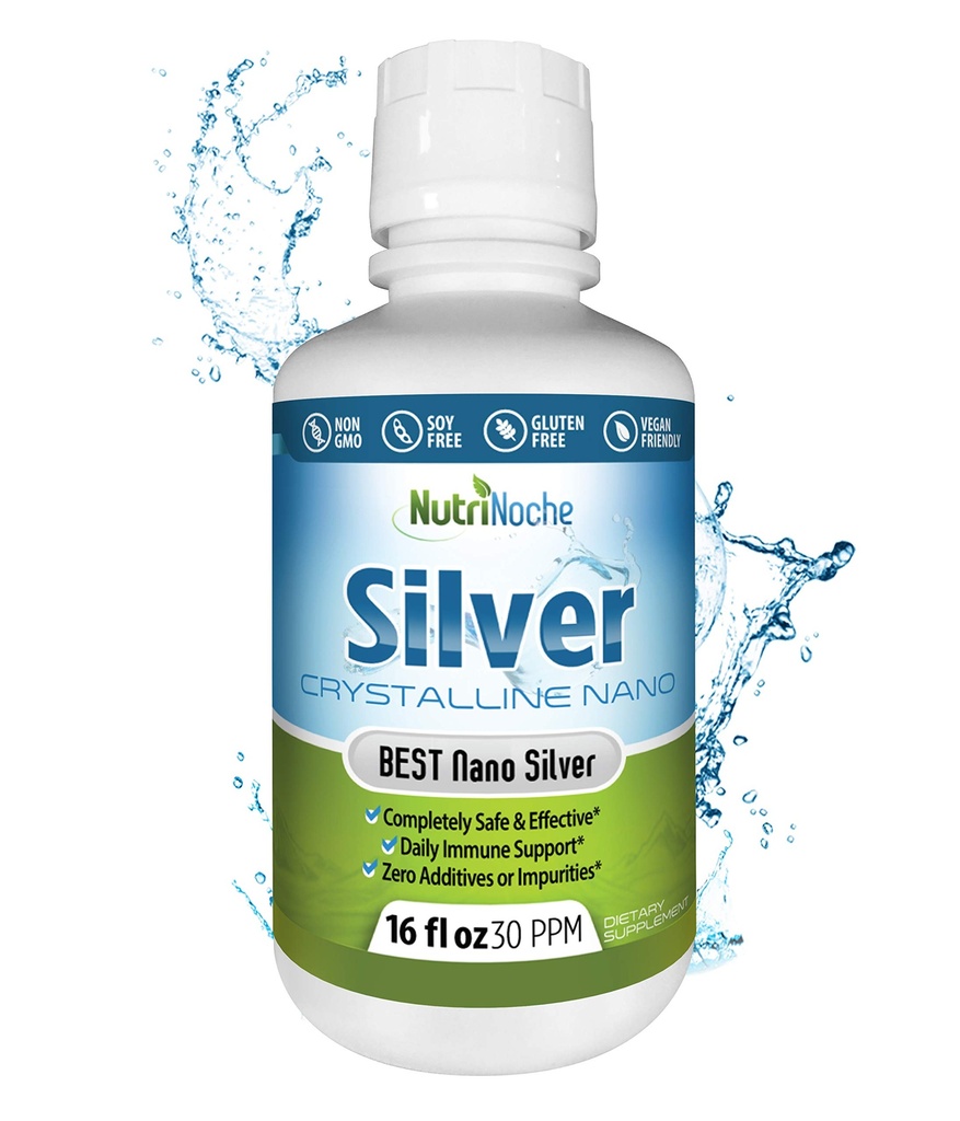 NutriNoche Colloidal Silver | 99.99% Ultra Pure Crystalline Nano Silver Particles