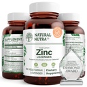 Natural Nutra Zinc Lozenges with Vitamin C, Lemon Flavor, Support Immune, Nervous System & Bone Strength, Fortified with Bioflavonoids and Bee Propolis, Sublingual Zinc Gluconate, 60 Vegetarian