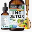 BIO KRAUTER® 5-in-1 Lung Detox with Mullein, Stinging Nettle, Angelica, Ginseng, Black Elderberry Extracts for Immune & Respiratory Support - Lung Support Supplement 2 Fl.Oz., 28-Day Supply
