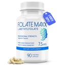 L Methylfolate 7.5mg, 90 Capsules – Doctor Formulated Methyl Folate Supplement for Women & Men – High Potency 5-MTHF for Energy, Mood & Focus – Non-GMO, Gluten-Free (3-Month Supply)
