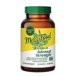 MegaFood Adrenal Strength - Adrenal Support Supplements with Ashwagandha and Magnesium Glycinate, Vitamin C, Holy Basil, Astragalus, Reduces Cortisol Levels - Vegetarian - 60 Tablets (30 Servings)