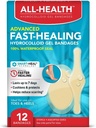 All Health Advanced Smart Healing Hydrocolloid Gel Bandages, Assorted Sizes, 12 ct | Promotes Healing for First Aid Blisters or Wound Care