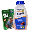Ultra Strength Antacid Tablets - Calcium Carbonate 1000mg - 71 Chewable Tablets Assorted Berries and Vital Volumes Tips Card Bundle