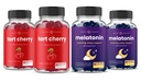NutraChamps Tart Cherry (2 Pack) & Melatonin (2 Pack) for Muscle & Sleep Support