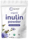 Micro Ingredients Organic Inulin Fiber Powder, 2lb | Natural Prebiotic to Support Digestive & Gut Health | Soluble, Easily Digestible | Unflavored, Vegan
