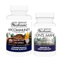 Host Defense MyCommunity Capsules, 120 Count & Lion's Mane Capsules, 30 Count - Support Immune Health with 17 Species Mushroom Blend - Support Brain Health, Memory & Focus*