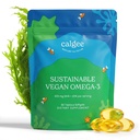 Calgee Algae Omega 3 Supplement, 450mg DHA & EPA, Carrageenan-Free & Sorbitol-Free, Vegan Softgels, Third-Party Tested, Plant-Based Fish Oil Alternative, Non-GMO, 60 Count