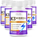 ZELSO (5 Pack) K3 Mineral Weight Loss Pills for Women and Men, K3 Mineral Pills - K3 Salt Mineral, Vitamin + K3 Capsules Supplement for Keto Weight Loss - 5 Months Supply