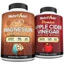 Nutrivein Premium Apple Cider Vinegar Capsules & Magnesium L-Threonate Bundle: High-Absorption Magnesium Threonate Supplement and Apple Cider Vinegar Supplements for Brain, Gut, & Overall Well-Being