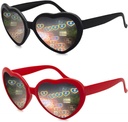 2 Pack Heart Shaped Diffraction Glasses for Women, Heart Effect Sunglasses are Perfect for Valentines Day Accessories, Rave Party, Wedding Party, Musical Evening, Fireworks Shows.