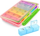 AUVON Weekly Pill Organizer 3 Times a Day with Moisture-Proof Design, Large Pill Box 7 Day Easy to Use, Portable Pill Case for Travel with Double Protection, Pill Containers for Vitamins, Medications