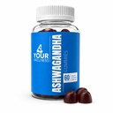 Ashwagandha Gummies with KSM-66 & Lion’s Mane Mushroom - Adaptogen Supplement with Vitamin D, Lemon Balm & Ginger, Vegan Non-GMO Gluten Free, Kosher, 30 Day Supply, 60 Count, Pack of 1