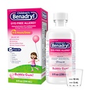 Benadryl Children's Liquid, Kids Allergy Relief Medicine, Dye-, Alcohol-, High Fructose Corn Syrup (HFCS)-Free, Safe for Children 6+ Use Only As Directed, Bubble Gum Flavor, 8 fl oz