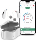 Hearing Aids for Seniors Rechargeable, RIC 16 Channel Hearing Aid with Bluetooth for Adults, Senior Hearing Aids with Smart Noise Cancellation, Digital Hearing Aid Device with APP Control, White