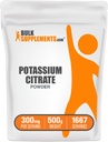 BulkSupplements.com Potassium Citrate Powder - for Hydration Support, Mineral Supplement, Potassium 99mg - Gluten Free, 300mg per Serving, 500g (1.1 lbs) (Pack of 1)