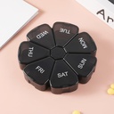 Travel Pill Organizer, 7-Day Weekly Vitamin Medicine Case, Portable Medication Box for Meds, Mineral, Fish Oil, DHA, Turmeric, Supplement, Capsule, 7 Compartment Daily Pill Dispenser Reminder