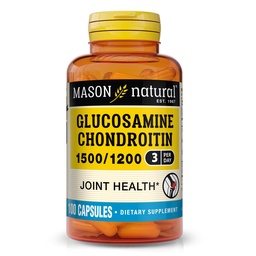 MASON NATURAL Glucosamine Chondroitin 1500/1200 with Vitamin C, Supports Joint Health for Normal Flexibility & Mobility*, 100 Capsules, 1 Month Supply