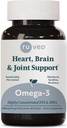 ruved Omega-3 - Omega 3 Fish Oil, 1000mg Per Capsule, EPA & DHA Fish Oil Supplement for Women & Men, Heart, Brain, & Joint Support - 60 Softgel Capsules (1 Count)