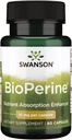 Swanson Bioperine Nutrient Absorption Enhancer 10 Milligrams 60 Capsules