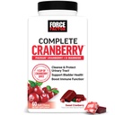 Force Factor Cranberry Soft Chews, Cranberry Supplement with D Mannose and Cranberry Extract to Support Bladder and Urinary Tract Health for Women, Vegan, Sweet Cranberry Flavor, 60 Soft Chews