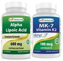 Best Naturals Alpha Lipoic Acid 600 mg & Vitamin K2 (MK7) with D3