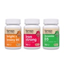 Renzo's Vitamins Mighty Kid Bundle - Iron Supplements for Kids, Vitamin D3 for Kids, and Bright & Brainy Vitamin B6