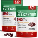 2Pack Astaxanthin Supplements 12mg - Premium Astaxanthin for Eye, Brain, Skin & Immune Support, Microalgae Source, 240 Softgels