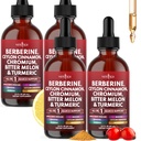 Berberine with Ceylon Cinnamon Supplement Liquid Drops + Bitter Melon Extract, Glucomannan, Gymnema, Chromium, Turmeric, Panax Ginseng, Moringa- 8 OZ