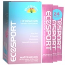 EcoSport Instant Hydration Packets, Watermelon – Electrolytes, Vitamin C, B Vitamins & Aloe Vera, 24 Stick Packs/Box, 0.25 Oz Ea