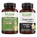 B'LEAF NATURE Moringa and Quercetin Bundle - Non-GMO, Vegan, High Absorption Capsules - 1000mg Quercetin Phytosome Blend + 1000mg Moringa - Natural Energy, Wellness and Immune Support Supplements