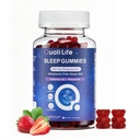 Melatonin Free Sleep Gummies for Adults with Magnesium, Valerian Root, 5-HTP & Herbal Blend - Natural Sleep Aid Supplements - Non-Habit Forming, Sugar Free, Strawberry Flavor, 60 Count (1)