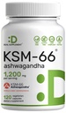 KSM 66 Ashwagandha 1,200mg with Black Pepper, 120 Veggie Capsules – Extra Strength Root Extract – High Absorption – Adaptogenic Supplements for Relaxation, Energy, & Brain Health – Non-GMO