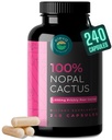 Nopal Cactus Capsules 1500mg- Organic Sun-Dried Prickly Pear Cactus Powder & Black Pepper Extract for Absorption- Natural Prickly Pear Super Supplement- Fiber, Vitamins and Minerals 240 Capsules