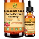 Aged Garlic Extract Liquid Drop – 500 mg per Serving, 15:1 Extract, Odorless, Liposomal Technology for Fast Absorption – Heart & Immune Support Supplement for Men & Women, Raspberry Flavor