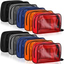Sosation 10 Pcs 5 Colors First Aid Kit Bag Empty Emergency Medical Kit Accessory Pouches Zippered Portable Travel Medicine Bag with Transparent Window for Home Outdoor Car Supplies,8.7 x 3 x 5.1 Inch