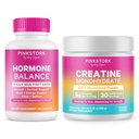 Pink Stork Hormone & Muscle Health Bundle | Multivitamin with Vitex, B Vitamins, Magnesium & Creatine Monohydrate Powder | Energy, Muscle, Mood, & Cognitive Health for Women