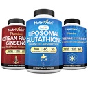Nutrivein Premium Liposomal Glutathione Supplement, Korean Panax Ginseng Supplement, and Berberine Supplements Bundle: Reduced Glutathione, Berberine Complex, & Red Ginseng for Vitality & Wellness