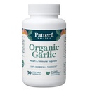 Pattern Wellness Odorless Organic Garlic Extract 20:1 with Allicin – Supports Circulatory & Immune Health – Non-GMO, Gluten Free, Vegan - 30 Capsules