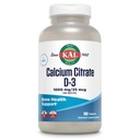 KAL Calcium Citrate Supplement with Vitamin D3 - 1000 IU Vitamin D3, Healthy Bone & Muscle Function Support for Men and Women, Quick Dissolving Tablets - 180 Count Tablets