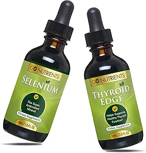 Go Nutrients Selenium 1 oz Liquid Drops, 60 mL - Supports Thyroid Function, Energy, and Metabolism