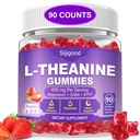 90 Count | L-Theanine Gummies for Kids & Adults - L Theanine Supplements with Ashwagandha, GABA & 5HTP - Support Natural Relaxation, Calm, Deep Zzz & Stress Relief, Strawberry Flavor