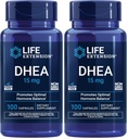 Life Extension DHEA 15 mg – Hormone Balance Supplement,Memory,Muscle Mass and Bone Density Support,Healthy Sex Drive,Gluten-Free,Non-GMO,100 Capsules,(Pack of 2)