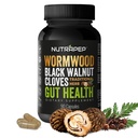 NutraPep Wormwood Black Walnut Clove Capsules - Natural Detox Gut Cleanse - Digestive Health & Intestinal Support - Advanced Wormwood Combination Walnut Herb Extract Supplement for Adults